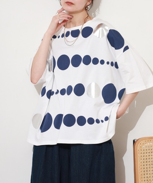 BARNDOOR(バーンドア)の「20/-天竺 ドット箔プリントT 26SS 半袖(Tシャツ/カットソー・レディース・ホワイト系その他2/ホワイト系2/ホワイト系その他3/ホワイト系3/グレー系3/グレー系2・FREE)」の12枚目の写真