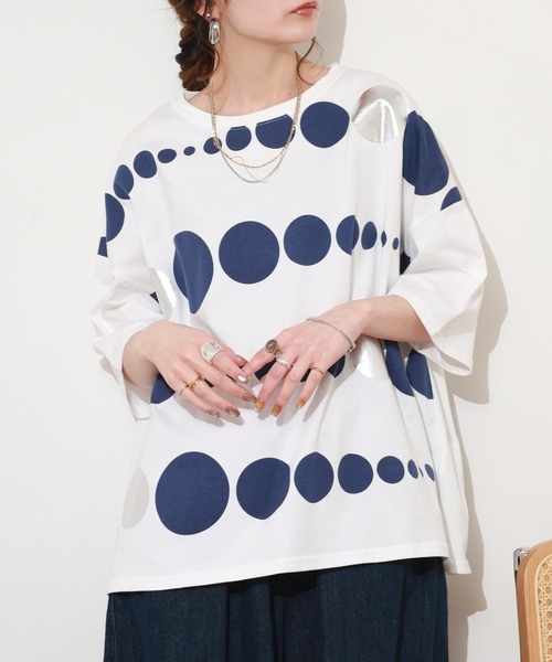 BARNDOOR(バーンドア)の「20/-天竺 ドット箔プリントT 26SS 半袖(Tシャツ/カットソー・レディース・ホワイト系その他2/ホワイト系2/ホワイト系その他3/ホワイト系3/グレー系3/グレー系2・FREE)」の13枚目の写真