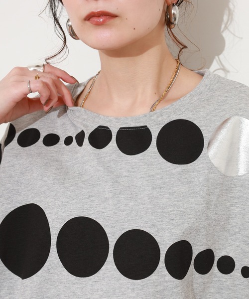 BARNDOOR(バーンドア)の「20/-天竺 ドット箔プリントT 26SS 半袖(Tシャツ/カットソー・レディース・ホワイト系その他2/ホワイト系2/ホワイト系その他3/ホワイト系3/グレー系3/グレー系2・FREE)」の7枚目の写真