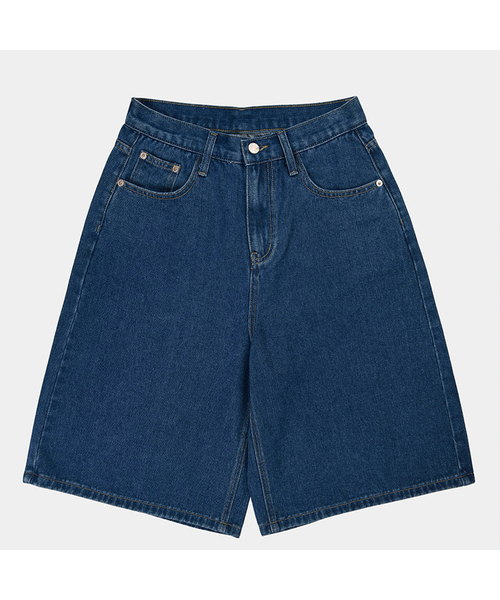 PIGMENT（ピグメント）の「[トレンディ]ラベルバミューダデニムパンツ (CCDP251259)（その他パンツ・レディース・ライトブルー/ダークブルー・SMALL/MEDIUM/LARGE）」の2枚目の写真