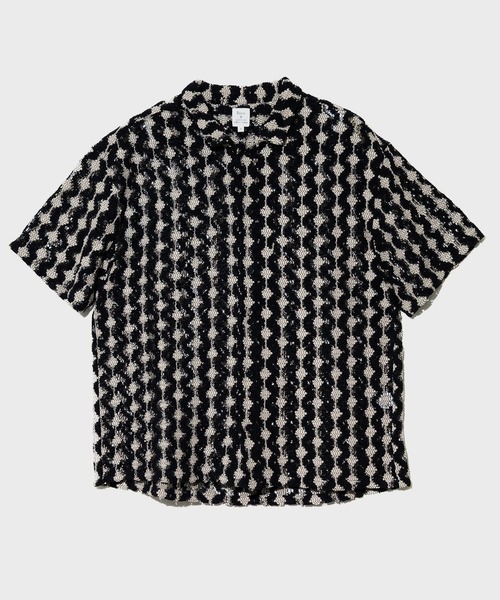 Revo.（レボ）の「Revo./レヴォ　クロシェライクパターン SSシャツ（シャツ/ブラウス・メンズ・ブラック/モカ・LARGE/MEDIUM）」の2枚目の写真