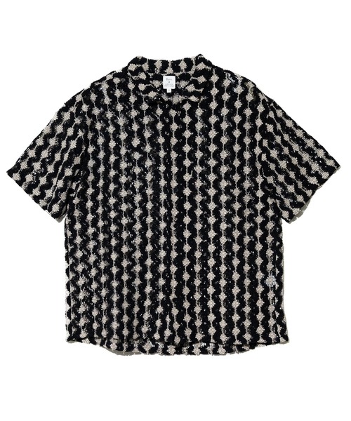 Revo.（レボ）の「Revo./レヴォ　クロシェライクパターン SSシャツ（シャツ/ブラウス・メンズ・ブラック/モカ・LARGE/MEDIUM）」の6枚目の写真