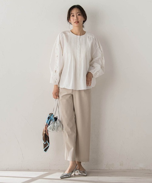 Droite lautreamont(ドロワットロートレアモン)の「フラワーエンブロイダリーブラウス(シャツ/ブラウス・レディース・オフホワイト・M)」の10枚目の写真