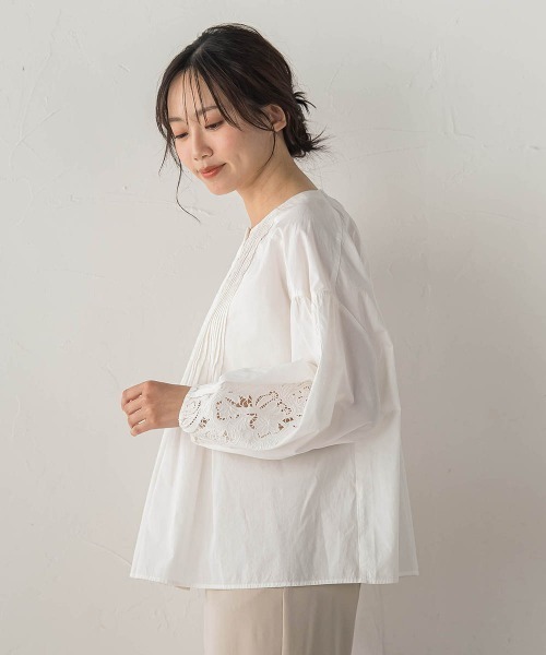 Droite lautreamont(ドロワットロートレアモン)の「フラワーエンブロイダリーブラウス(シャツ/ブラウス・レディース・オフホワイト・M)」の5枚目の写真