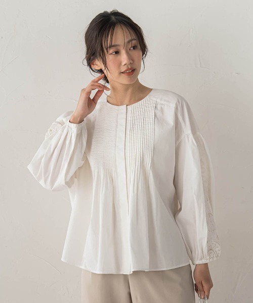 Droite lautreamont(ドロワットロートレアモン)の「フラワーエンブロイダリーブラウス(シャツ/ブラウス・レディース・オフホワイト・M)」の3枚目の写真