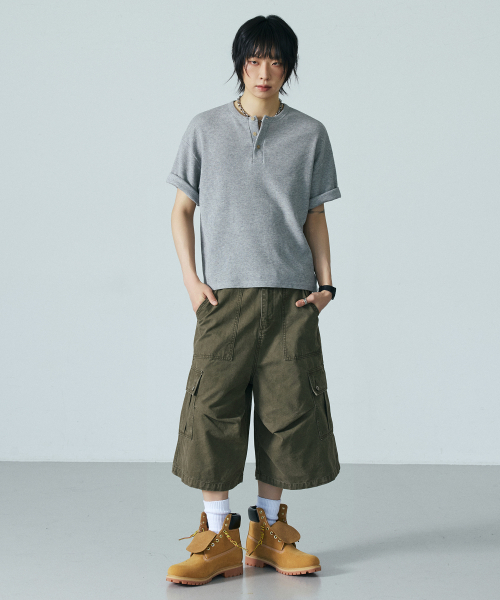 LXT（エルエックスティー）の「ウォッシュドコットンワイドカーゴバミューダパンツ[カーキ]（その他パンツ・レディース・その他・XX-LARGE/SMALL/MEDIUM/LARGE/X-LARGE）」の4枚目の写真