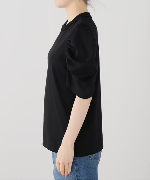 CURRENTAGE(カレンテージ)の「《追加/接触冷感》CURRENTAGE カレンテージ puff tee(Tシャツ/カットソー・レディース・ブラック/ホワイト・FREE)」の4枚目の写真