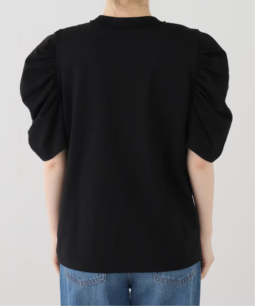 CURRENTAGE(カレンテージ)の「《追加/接触冷感》CURRENTAGE カレンテージ puff tee(Tシャツ/カットソー・レディース・ブラック/ホワイト・FREE)」の5枚目の写真