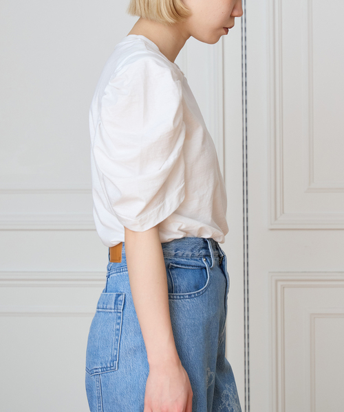 CURRENTAGE(カレンテージ)の「《追加/接触冷感》CURRENTAGE カレンテージ puff tee(Tシャツ/カットソー・レディース・ブラック/ホワイト・FREE)」の8枚目の写真
