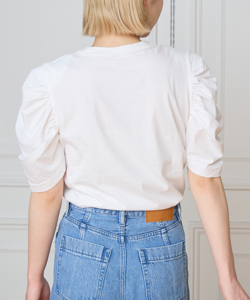 CURRENTAGE(カレンテージ)の「《追加/接触冷感》CURRENTAGE カレンテージ puff tee(Tシャツ/カットソー・レディース・ブラック/ホワイト・FREE)」の9枚目の写真