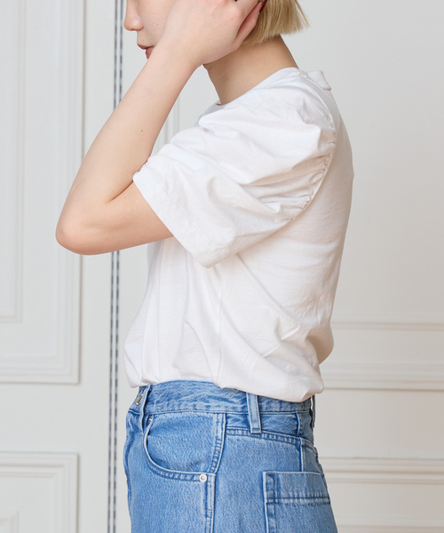 CURRENTAGE(カレンテージ)の「《追加/接触冷感》CURRENTAGE カレンテージ puff tee(Tシャツ/カットソー・レディース・ブラック/ホワイト・FREE)」の10枚目の写真