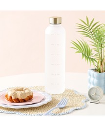Francfranc | 1L ウォーターボトル ホワイト(食洗器使用可)マイボトル ドリンクボトル 水筒 直飲み メモリ付き タイムマーカー付き(キッチンツール)