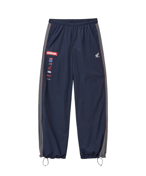 PHYPS MOTORCYCLE(フィップスモーターサイクル)の「Nylon Multi Logo Pants Navy(スウェットパンツ・レディース・その他・SMALL/MEDIUM/LARGE/X-LARGE)」の1枚目の写真