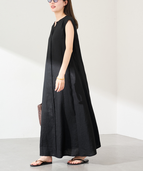 FRAMeWORK（フレームワーク）の「LINEN フレアワンピース（ワンピース・レディース・ブラック/グリーン/ブラウン・38/36）」の10枚目の写真