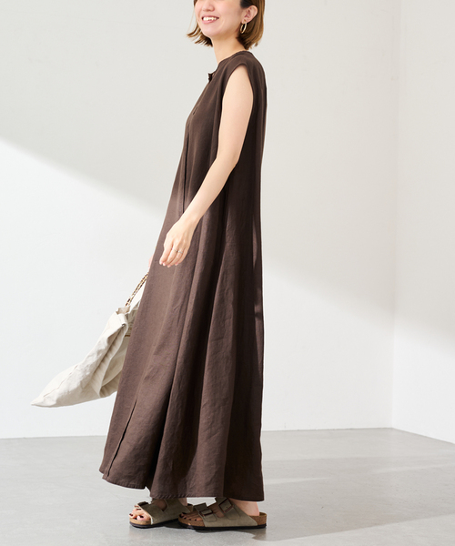 FRAMeWORK（フレームワーク）の「LINEN フレアワンピース（ワンピース・レディース・ブラック/グリーン/ブラウン・38/36）」の16枚目の写真