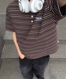 Perushu（ペルーシュ）の「ONEPOINT RETRO MULTI BORDER POLO／ワンポイントレトロマルチボーダーポロ（ポロシャツ）」