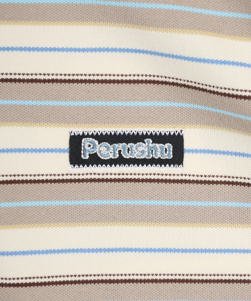 Perushu（ペルーシュ）の「ONEPOINT RETRO MULTI BORDER POLO／ワンポイントレトロマルチボーダーポロ（ポロシャツ・メンズ・ネイビー/アイボリー/ブラック・MEDIUM/LARGE/SMALL）」の22枚目の写真