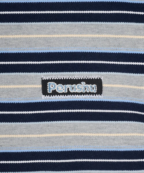 Perushu（ペルーシュ）の「ONEPOINT RETRO MULTI BORDER POLO／ワンポイントレトロマルチボーダーポロ（ポロシャツ・メンズ・ネイビー/アイボリー/ブラック・MEDIUM/LARGE/SMALL）」の14枚目の写真