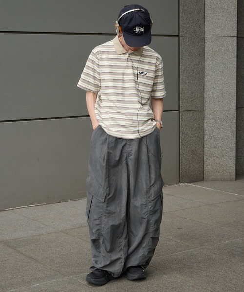 Perushu（ペルーシュ）の「ONEPOINT RETRO MULTI BORDER POLO／ワンポイントレトロマルチボーダーポロ（ポロシャツ・メンズ・ネイビー/アイボリー/ブラック・MEDIUM/LARGE/SMALL）」の17枚目の写真