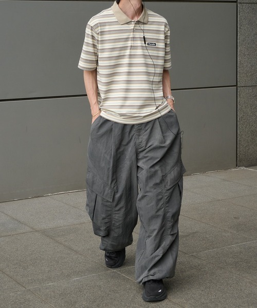 Perushu（ペルーシュ）の「ONEPOINT RETRO MULTI BORDER POLO／ワンポイントレトロマルチボーダーポロ（ポロシャツ・メンズ・ネイビー/アイボリー/ブラック・MEDIUM/LARGE/SMALL）」の16枚目の写真