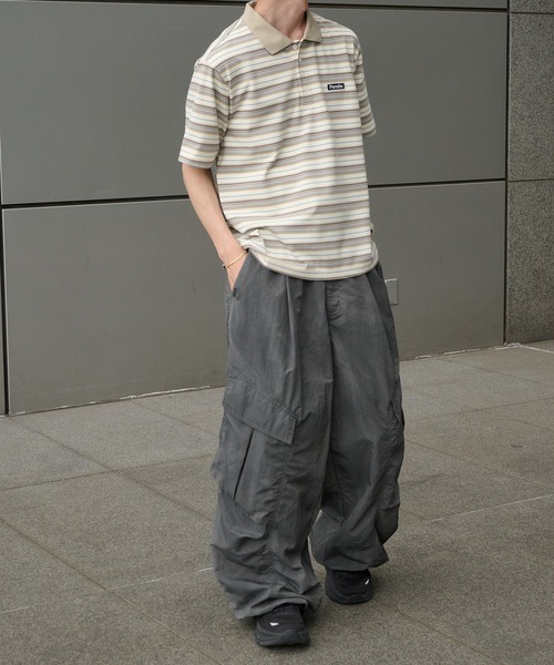 Perushu（ペルーシュ）の「ONEPOINT RETRO MULTI BORDER POLO／ワンポイントレトロマルチボーダーポロ（ポロシャツ・メンズ・ネイビー/アイボリー/ブラック・MEDIUM/LARGE/SMALL）」の15枚目の写真