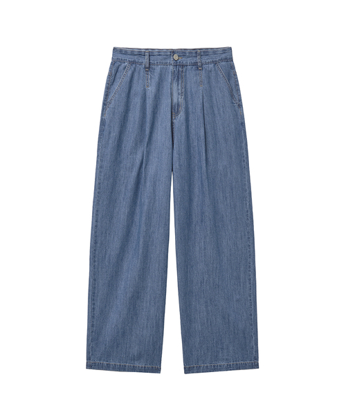 INTEMPOMOOD(インテンポムード)の「ドライリネンブレンドワイドパンツ_ライトブルー(その他パンツ・メンズ・スカイブルー・MEDIUM/LARGE/X-LARGE)」の1枚目の写真