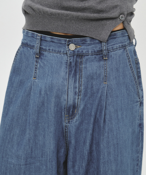 INTEMPOMOOD(インテンポムード)の「ドライリネンブレンドワイドパンツ_ライトブルー(その他パンツ・メンズ・スカイブルー・MEDIUM/LARGE/X-LARGE)」の8枚目の写真