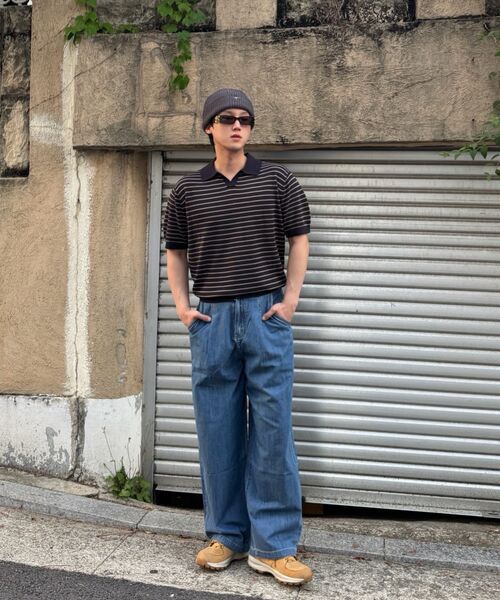 INTEMPOMOOD(インテンポムード)の「ドライリネンブレンドワイドパンツ_ライトブルー(その他パンツ・メンズ・スカイブルー・MEDIUM/LARGE/X-LARGE)」の14枚目の写真