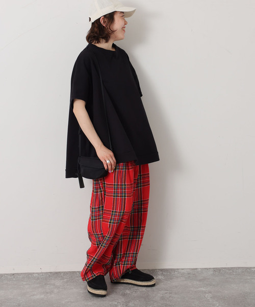 JOURNAL STANDARD LUXE（ジャーナルスタンダード　ラックス）の「リネンチェック イージータックパンツ（その他パンツ・レディース・バーガンディー/レッド・FREE）」の4枚目の写真