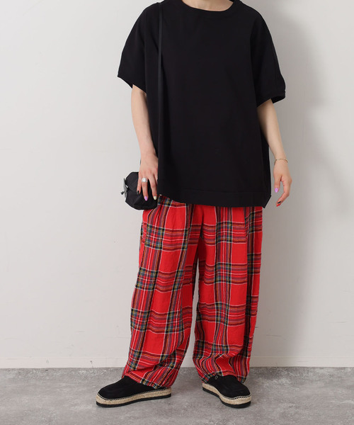 JOURNAL STANDARD LUXE（ジャーナルスタンダード　ラックス）の「リネンチェック イージータックパンツ（その他パンツ・レディース・バーガンディー/レッド・FREE）」の5枚目の写真