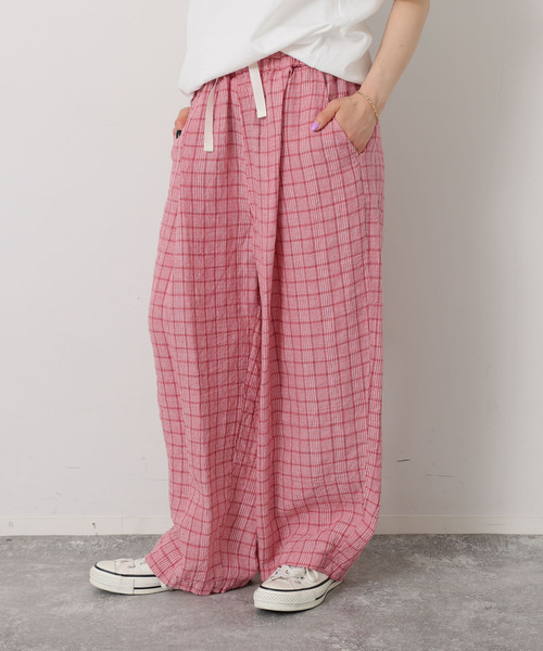 JOURNAL STANDARD LUXE（ジャーナルスタンダード　ラックス）の「リネンチェック イージータックパンツ（その他パンツ・レディース・バーガンディー/レッド・FREE）」の8枚目の写真
