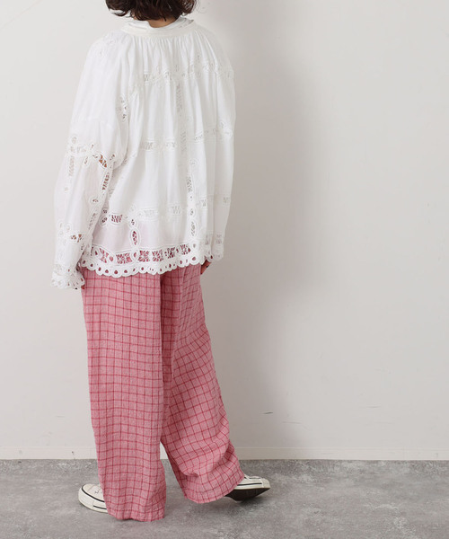 JOURNAL STANDARD LUXE（ジャーナルスタンダード　ラックス）の「リネンチェック イージータックパンツ（その他パンツ・レディース・バーガンディー/レッド・FREE）」の11枚目の写真