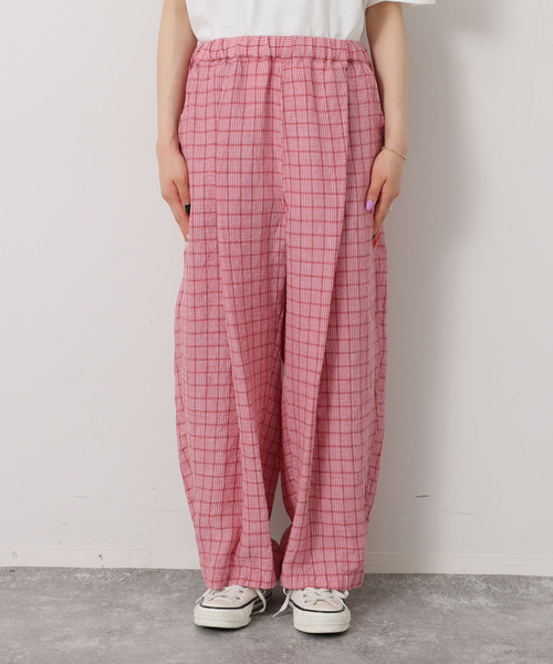 JOURNAL STANDARD LUXE（ジャーナルスタンダード　ラックス）の「リネンチェック イージータックパンツ（その他パンツ・レディース・バーガンディー/レッド・FREE）」の12枚目の写真