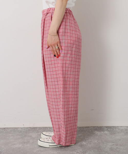 JOURNAL STANDARD LUXE（ジャーナルスタンダード　ラックス）の「リネンチェック イージータックパンツ（その他パンツ・レディース・バーガンディー/レッド・FREE）」の13枚目の写真