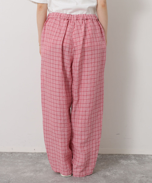 JOURNAL STANDARD LUXE（ジャーナルスタンダード　ラックス）の「リネンチェック イージータックパンツ（その他パンツ・レディース・バーガンディー/レッド・FREE）」の14枚目の写真