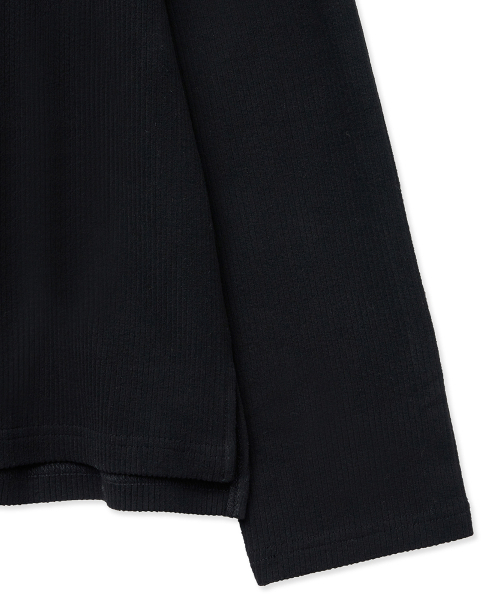 NOIRER(ノイア)の「リブヘンリーネックロングスリーブTシャツ(ブラック)(Tシャツ/カットソー・メンズ・その他・48/50/52)」の7枚目の写真