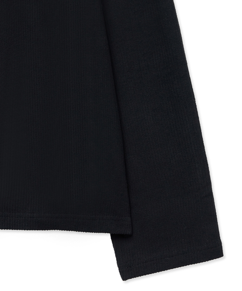 NOIRER(ノイア)の「リブヘンリーネックロングスリーブTシャツ(ブラック)(Tシャツ/カットソー・メンズ・その他・48/50/52)」の8枚目の写真