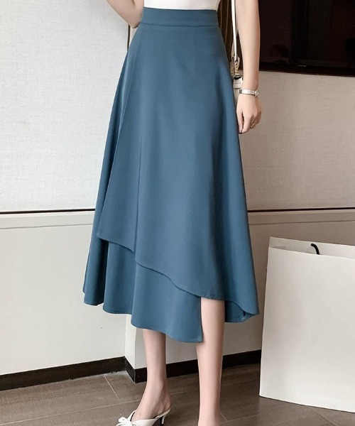&soiree(アンドソワレ)の「アシンメトリーラップフレアスカート(スカート・レディース・ブルー/ブラック・SMALL/X-SMALL/X-LARGE/LARGE/MEDIUM)」の5枚目の写真