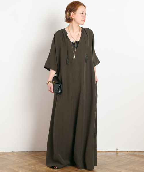 AP STUDIO(エーピーストゥディオ)の「Modena Dress(ワンピース・レディース・キャメル/カーキ・38/36)」の11枚目の写真