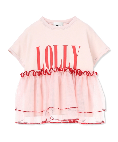 Piet(ピエット)の「チュールドッキング ロゴTシャツ(Tシャツ/カットソー・キッズ・オフホワイト/ピンク/チャコールグレー・100/120/110/130)」の10枚目の写真