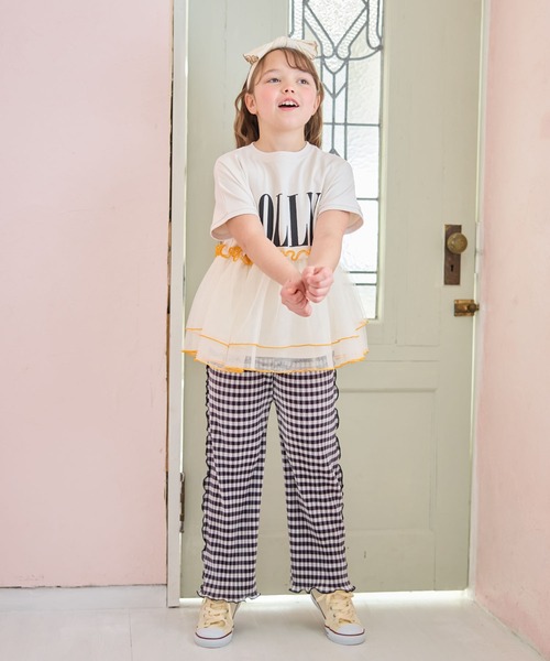 Piet(ピエット)の「チュールドッキング ロゴTシャツ(Tシャツ/カットソー・キッズ・オフホワイト/ピンク/チャコールグレー・100/120/110/130)」の14枚目の写真