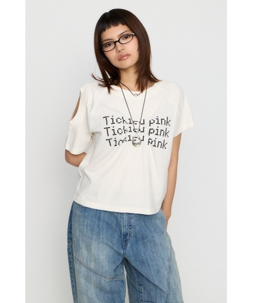 LAGUA GEM(ラグアジェム)の「ASYMMETRY PRINT Tシャツ(Tシャツ/カットソー・レディース・ホワイト/ネイビー/グレー・FREE)」の5枚目の写真