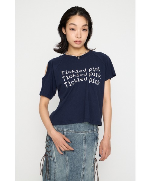 LAGUA GEM(ラグアジェム)の「ASYMMETRY PRINT Tシャツ(Tシャツ/カットソー・レディース・ホワイト/ネイビー/グレー・FREE)」の9枚目の写真