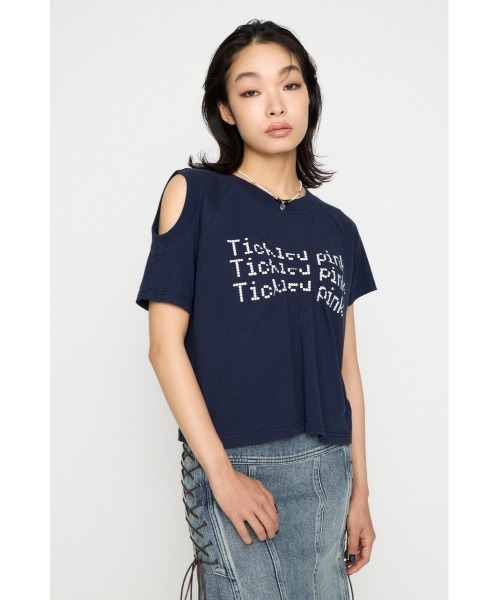 LAGUA GEM(ラグアジェム)の「ASYMMETRY PRINT Tシャツ(Tシャツ/カットソー・レディース・ホワイト/ネイビー/グレー・FREE)」の10枚目の写真