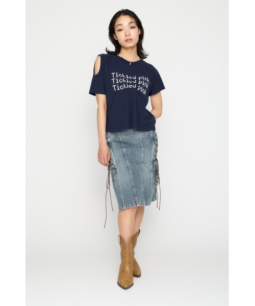 LAGUA GEM(ラグアジェム)の「ASYMMETRY PRINT Tシャツ(Tシャツ/カットソー・レディース・ホワイト/ネイビー/グレー・FREE)」の11枚目の写真