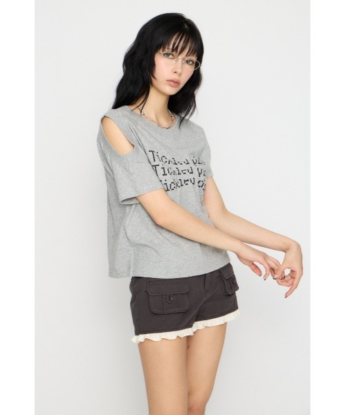 LAGUA GEM(ラグアジェム)の「ASYMMETRY PRINT Tシャツ(Tシャツ/カットソー・レディース・ホワイト/ネイビー/グレー・FREE)」の14枚目の写真