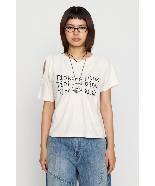 LAGUA GEM(ラグアジェム)の「ASYMMETRY PRINT Tシャツ(Tシャツ/カットソー・レディース・ホワイト/ネイビー/グレー・FREE)」の4枚目の写真