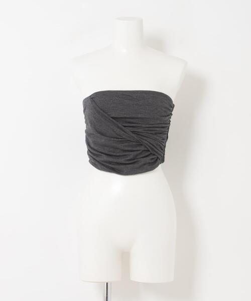 GANNI(ガニー)の「GANNI DRAPED BANDEAU TOP(チューブトップ・レディース・グレー系その他・36)」の2枚目の写真