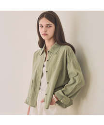 Volume sleeve crop shirt_4 Colors