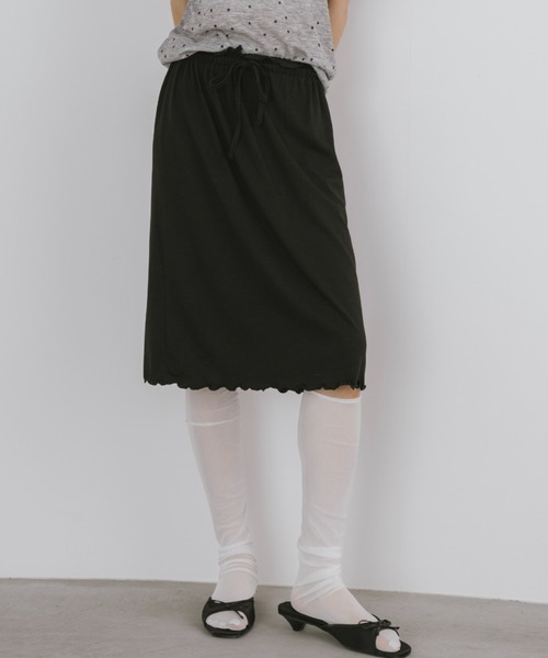 duei(デュイ)の「メロウミディ丈カットスカート(スカート・レディース・グレー/ブラック・FREE)」の1枚目の写真